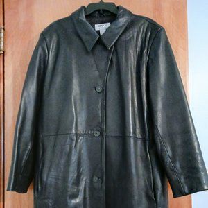 Womens, Alfani,  100%, Black Leather Coat